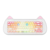 Xvx C67 Wireless Mechanical Keyboard Cute Design, 60% Gaming Creamy Keyboard Custom Qmk/Via, Bt5.0/2.4G/Usb-C Mode, Hot Swappable Linear Switch Rgb Backlits, Gasket Mount For Win/Mac(Acricat, Pink)