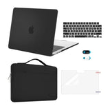 MOSISO Compatible with MacBook Air 13 inch Case 2025 2024 2023 2022 M4 A3240 M3 A3113 M2 A2681, Hard Shell&Sleeve Bag&Keyboard Skin&Webcam Cover&Screen Film for MacBook Air 13.6 inch, Black