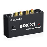 Box X1 Phono Preamp for MM Turntable Mini Stereo Audio Hi-Fi Phonograph/Record Player Preamplifier with 3.5MM Headphone and RCA Output with DC 12V