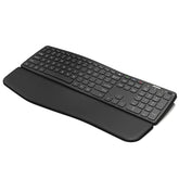 Universal Wave Ergonomic Keyboard With Palm Rest Multi-Device Full Size Wirele