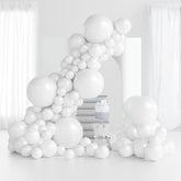 145pcs White Balloon Kit – Mixed Sizes for Party, Wedding, Baby Shower & Event Decor