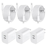 Usb C Charger For Iphone 16/15 Pro Max Charger Fast Charging, 20W C Charge Block With 10Ft Usb C To C Cord Cable Compatible For Iphone 16 15 Pro Max/16 15 Pro/16 15 Plus/16 15