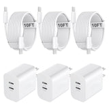 Usb C Charger For Iphone 16/15 Pro Max Charger Fast Charging, 20W C Charge Block With 10Ft Usb C To C Cord Cable Compatible For Iphone 16 15 Pro Max/16 15 Pro/16 15 Plus/16 15