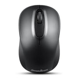 Perixx PERIMICE-722B Wireless Optical Mouse - 3.82x2.28 Inches Portable Design - Silent Clicks with Cable Straps - Black