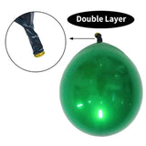 Metallic Chrome Green Balloons: Double Stuffed Latex, Party Decoration (30-Piece Set, 12")