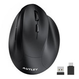 Ergonomic Mouse For Large Hands, Vertical Mouse, 2.4Ghz Wireless Computer Mouse For Windows/Macos - 6 Buttons, Low Power Warning, 800/1200/1600 Dpi, Black