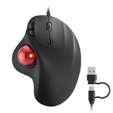 M509 Trackball Mouse Wired, Ergonomic Design, Easy Thumb Control, Precise & Smooth Tracking, 2-In-1 Interface (Type A &Type C), Compatible For Pc, Laptop, Mac, Windows(Red).