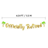 Officially Retired Gold Glitter Banner β Funny Retirement Party Supplies, Gifts And Decorations