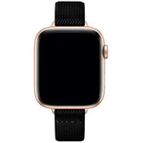 Slim Stretchy Bands Compatible With Apple Watch Band 42Mm 41Mm 40Mm 38Mm, Women Elastics Nylon Thin Strap For Iwatch Se2 Se Series 10 9 8 7 6 5 4 3 2 1 (Black/Rose Gold)
