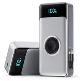 Portable Charger 40800Mah Power Bank With 2 Built-In Retractable Cables,25W Pd Fast Charging Phone Charger With Iwatch Charger,5 Output 2 Input Lcd Display Battery Pack For Iphone 16/15/14/13,Android