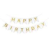 Happy Birthday Banner Shiny Gold Letters Swallowtail Design Party Decorations
