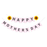 Happy Mother's Day Decorations Banner, Mother's Day Decor Sign Sunflower Theme for Mom Women Party Supplies Celebrations