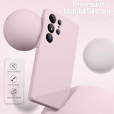 For Samsung S25 Ultra Case, Liquid Silicone Case With Camera Protection With Microfiber Lining Shockproof Phone Case Cover For Galaxy S25 Ultra 6.9 Inch, Pink