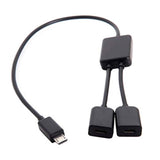 Micro Usb 2.0 Otg To Dual Ports Micro Usb 2.0 5Pin Female Hub Cable Compatible For Laptop Pc & Mouse & Flash Disk