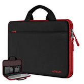 Laptop Case 13.3-14 Inch Briefcase, 180 Opening Water-Resistant & Shockproof Bag With Soft Velvet Lining, Compatible With Macbook Pro 14", Mac Air/Pro 13.3", Xps 14/13 And 13"-14" Pc,Red Edge