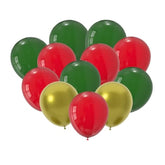 100-Pack 12-Inch Red, Green, and Gold Latex Balloons for Christmas and New Year