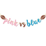 Pink Vs Blue Football Banner, Pre-Strung Football Gender Reveal Party Banner, Baby Shower Decorations