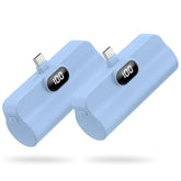 Portable Charger Usb C, 2-Pack Small Portable Charger With 5000Mah, For Mini Power Bank Built-In 22.5W, Works With Iphone 16,15 Series, Samsung, Google, Moto, Lg, Android Phones, Blue