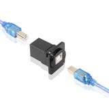 D-Type Usb B 2.0 Panel Mount Solderless Connector, Usb Type B Female To Female