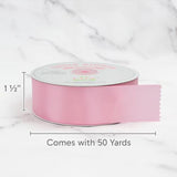 Solid Satin Ribbon, 1-1/2"/50 Yd, Pink