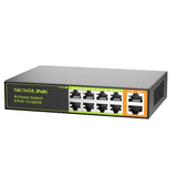 8 Ports Poe+ Ethernet Switch 2 Uplink 802.3Af/At 120W Total Power 100Mbps Network Hub 20 Gbps Switch Capacity Unmanaged Poe Switch Suitable For Ip Cameras Home & Office.