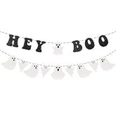 Hey Boo Glitter Ghost Banner Happy Halloween Party Supplies for Indoor Outdoor Decor