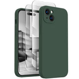 iPhone 15 Silicone Case with Camera & 2 Screen Protectors 6.1in Alpine Green