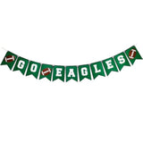 Go Eagles Banner - Football Game Day Decor, Green Felt Rectangular Banner