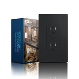 Black Smart Electrical Outlet, Smart Wi-Fi Outlet With Individually Controlled, 15Amp Receptacle With Remote Control, Compatible With Google Home & Alexa, Etl&Fcc Certified, 2.4G Wifi Only