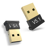 2 Pack Bluetooth Adapter For Pc, Usb Bluetooth Adapter 5.1 Edr, Bt Dongle Wireless Receiver For Speaker, Mouse, Keyboard, Headphones Compatible With Win10/11