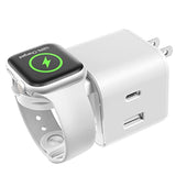 36W For Apple Charging Block With Built-In Watch Charger, Foldable Pd Fast Charger Block For Iphone, Dual Ports Wall Charger Compatible With Apple Watch Iphone Airpods (White)