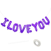 16 Inch I Love You Balloons Purple, I Love You Banner Letters Foil Balloons For Valentine Decorations For Him Her Home Love Wedding Anniversary Birthday Party Bridal Shower Decorations Supplies