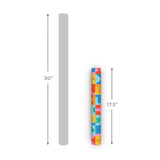 Hallmark Birthday Wrapping Paper Mini Roll (Rainbow Block Letters) for Kids Birthday - 40 Sq. Ft.