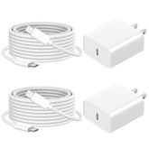 Iphone 17 16 15 Charger Fast Charging, 2 Pack 20W Usb C Fast Charger Block With 6Ft Woven Usb C To C Charging Cable Compatible For Iphone 17/17 Pro/17 Pro Max/Air/16/16 Pro Max/15/15 Pro Max