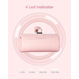 Portable Charger Usb C Power Bank 4500Mah Small Portable Phone Charger Android Compact Plug In Battery Pack Portable Compatible With Iphone 15, Samsung Galaxy, Moto, Lg, Pixel, Pink