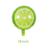 10Pcs Fruit Lime Balloons Large Fruit Green Lemon Foil Round Lemon Mylar Balloons For Summer Thanksgiving Harvest Fall Autumn Fruit Theme Party Decorations Supplies