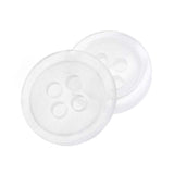 100Pcs Plastic White Buttons 4 Holes Clear Clothing Shirt Sewing Butto