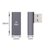 Cablecc USB-C Type C Female 90 Degree Left Angled Low Profile to USB 3.0 A Mal