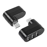 Usb 3 Port Expander Splitter 2Pcs 180° Degree Rotatable Usb 2.0 1 To 3 Hub For