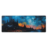 Gaming Mouse Pad, Large Non-Slip Rubber Base Mousepad, Castle Large Mouse Pad, Keyboard Mouse Mat, Desk Pad With Stitched Edges, 31.5X11.8Inch, Castle In The Night