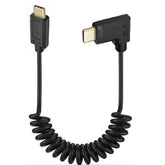 Coiled Usb 3.1 Type C Cable, Usb C Male To 90 Degree Left & Right Angle Usb C