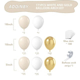Sand White & Gold Balloon Arch Kit: Boho Wedding, Baby Shower Decor