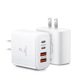 Usb C Charger Block, 2-Pack 40W 4-Port Usb C Wall Charger Fast Charging Dual Port Pd Power Adapter+Qc Double Wall Plug Multiport Type C Brick Chargers For Iphone 16 15 14 13 12 11 Pro Max Xs,Samsung