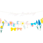 Meri Meri Meadow Unicorns Party Garland (Pack of 1), Reusable Unicorn Banner, Easy to Hang, 12' Including Excess Cord