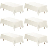 6-pack ivory polyester tablecloths 70x120in for parties, weddings, and banquets