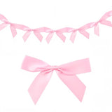 5.25 Feet Satin Bow Garland Pink Coquette Banner Polyester Ribbon Aesthetic Bowknot Hanging Congratulation Ornament Banners For Birthday Bachelorette Wedding Party Favor Diy Decoration