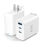 45W Usb C Charger Block, 2-Pack Compact Foldable Wall Charger 3-Port Gan Type C Changer Fast Charging For Iphone 16/16 Pro/16 Pro Max/15 Pro/14 Pro/13 Pro/12, For Samsung Galaxy S24/S23, White