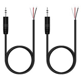 2-Pack 3Ft 3.5Mm 1/8" To Speaker Wire Trs Stereo Male Jack To Bare Wire Pigtail 3.5Mm Plug Connector Adapter Repair Audio Cable For Speaker Headphone Headset Earphone