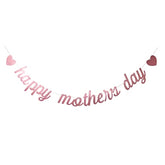 Happy Mother'S Day Rose Gold Glitter Paper Banner, Funny Best Mom Ever/Mother'S Birthday Party Photo Backdrops Sign Decoration(Rose Gold Mom)