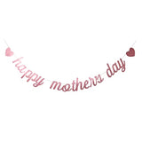 Happy Mother'S Day Rose Gold Glitter Paper Banner, Funny Best Mom Ever/Mother'S Birthday Party Photo Backdrops Sign Decoration(Rose Gold Mom)